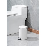 thumbnail of Tarrington House Papelera de pedal, metal, Ø16,8 x 25,8 cm, redonda, blanca, 3 L