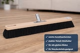 thumbnail of Hochwertiger Saalbesen 50cm Breit mit weichen Poly-Kunsthaar-Borsten und Metall-Stielhalter Besen ohne Stiel für Innen