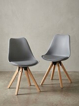 thumbnail of 2er Set Esszimmerstühle `Lund`: Skandinavisches Design, Komfortables Sitzen. Grau, Material: Kunstleder, 49x52x87 cm | Kadima Design
