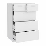 thumbnail of Cassettiera Alta 5 Cassetti Comò Mobile Contenitore Moderno Cassetti Scorrevoli A Sfera Camera Da Letto Ingresso Soggiorno 70.2×39.8×82.7 Cm Bianco