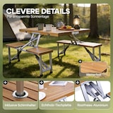 thumbnail of CASARIA® Campingtisch Klappbar mit Stühlen Schirmständer Camping Klapptisch Alu Holz