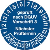 thumbnail of Dreifke® Prüfplakette nach DGUV Vorschrift 3 Nächster Prüftermin - 20 mm Folie selbstklebend, 10 St