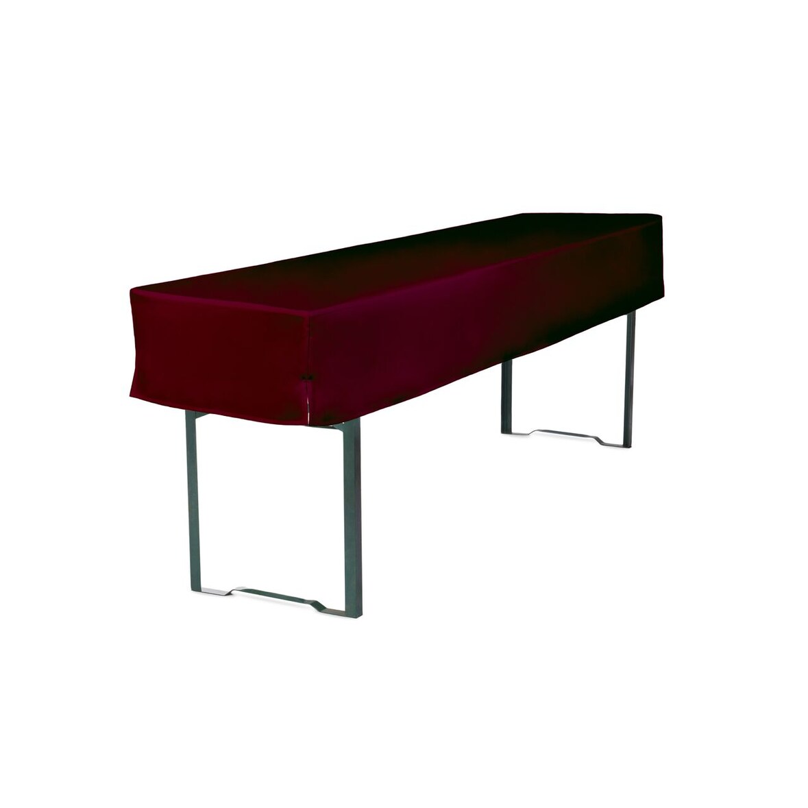 TexDeko Biertischhusse Tischdecke 3/8 Länge für Bierzelttisch Premium blickdicht waschbar 220x50x30cm (Bordeaux)
