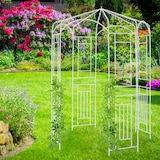 thumbnail of Relaxdays Rosenpavillon Metall, Rankhilfe für Kletterpflanzen, Garten, dekorativer Rankpavillon, HBT 250x160x160cm, weiß