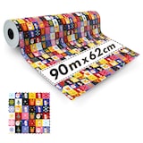 thumbnail of 1x Rol Kerstpersonages Cadeaupapier 62cmx90m - Cadeaupapier voor Kerstmis, Kerstcadeaupapier, Gerecycled
