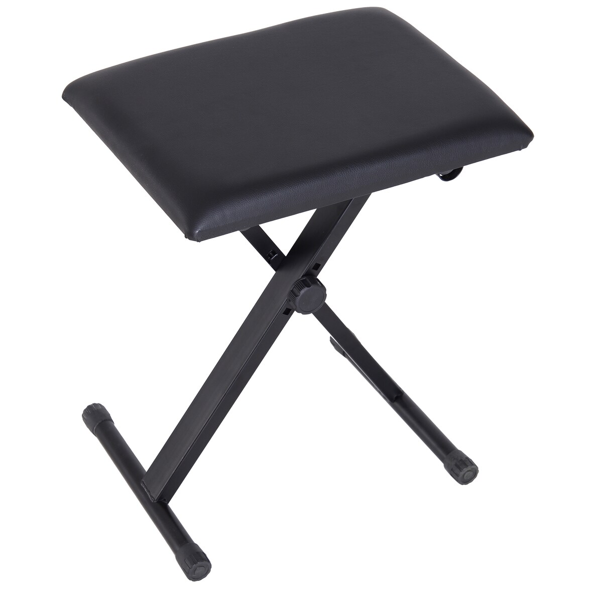 HOMCOM Panca per Pianoforte Imbottita Altezza Regolabile Pieghevole Antiscivolo, Nero, 39x29x47cm