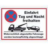 thumbnail of Parken verboten Einfahrt Tag und Nacht freihalten Aufkleber A5 (148x210mm)