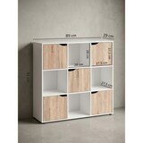 thumbnail of Standregal mit 9 Fächern, Weiß/Sonoma, Stauraum für Bücher/Dekoration. 89x29x91 cm | Kadima Design