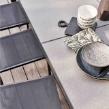 thumbnail of Table et 10 chaises de jardin aluminium céramique gris