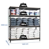 thumbnail of SimonRack Estante Industrial 2000x1500x600, 4 Prateleiras em Madeira, 600 kg por Nível, Estrutura em Aço, Antrazite/Madeira - Simonforte