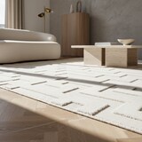 thumbnail of Teppich Balkon 3D-Effekt Pflegeleicht Waschbar Strapazierfähig Terrasse Küche Creme 160x230 cm OEKO-TEX Gekettelt – ORTLER von Kadima Design