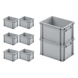 thumbnail of PROREGAL 8x Eurobehälter mit geschlossenem Griff | HxBxT 23,5x30x40cm | 22 Liter | Grau | Eurobox, Transportbox, Transportbehälter