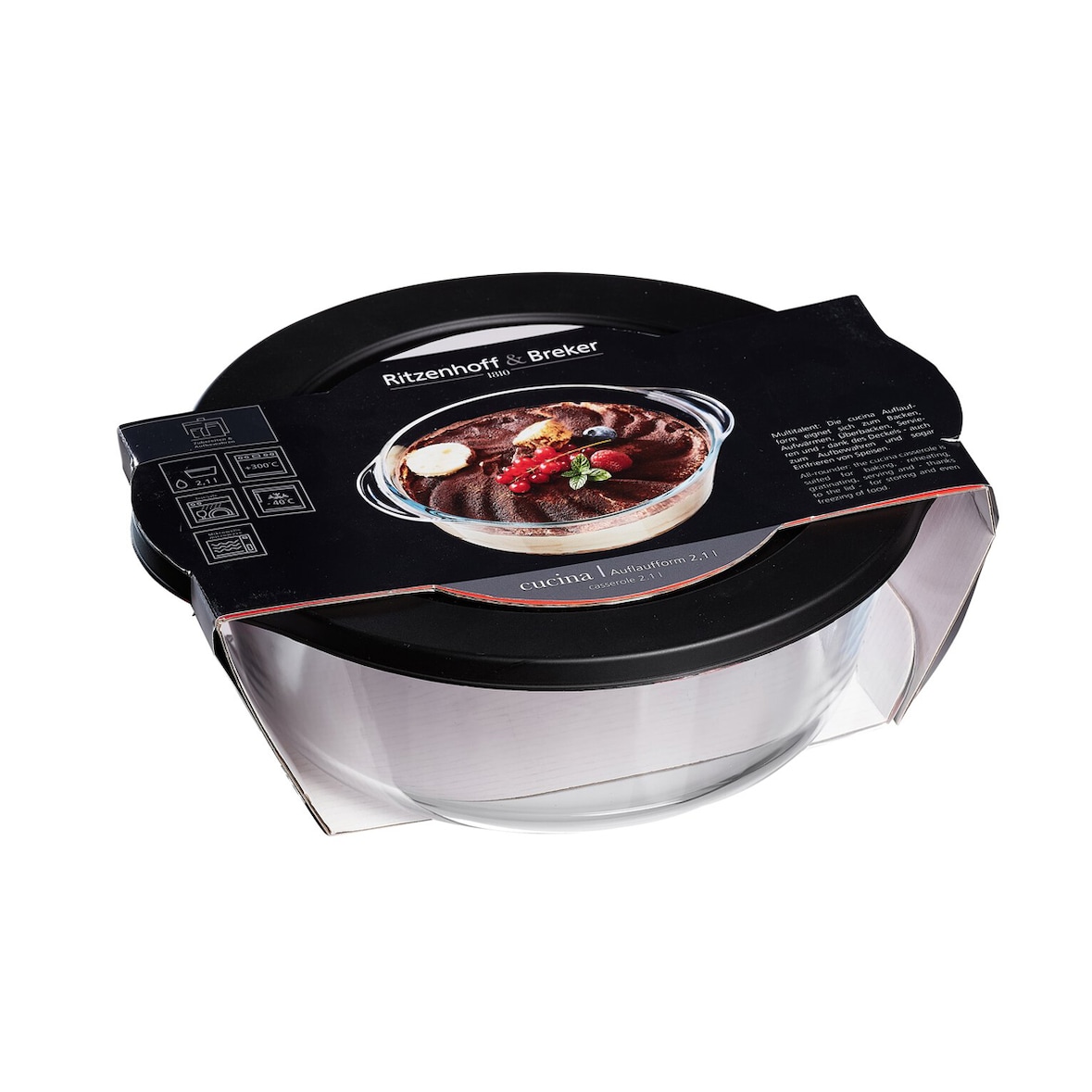 Ritzenhoff und Breker Cucina Auflaufform rund mit Deckel 2100 ml