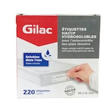 thumbnail of GILAC Étiquettes de traçabilité alimentaire hydrosolubles - boite de 220 - Blanc G902001