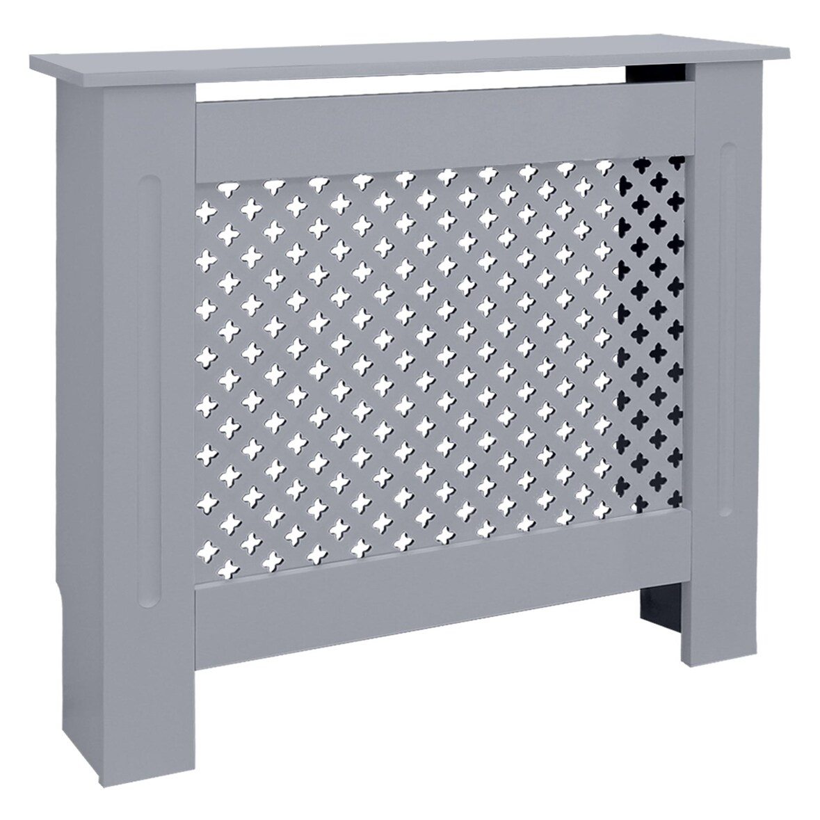 ECD Germany Heizkörperverkleidung Wabenmuster 78x19x82 cm Grau, MDF lackiert, Heizungsverkleidung Heizkörperabdeckung für Wohnzimmer & Schlafzimmer