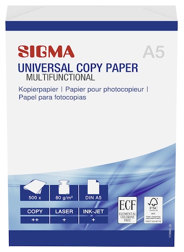SIGMA Carta per stampante universale, 80 g/m², bianco, 500 fogli