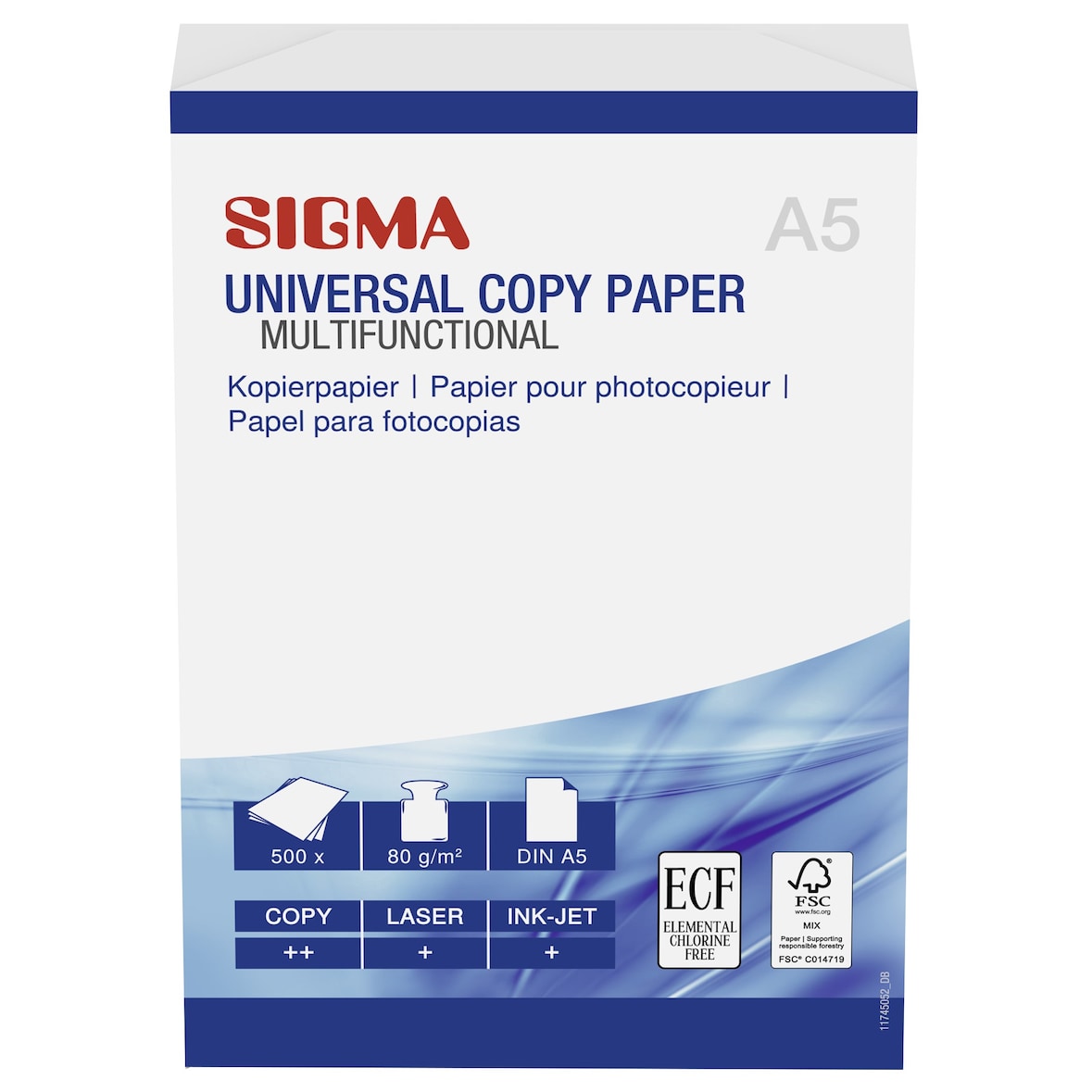 SIGMA format A5 papier à copier universel, 80 g/m², blanc, 500 feuilles