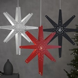 thumbnail of Holzstern Weihnachtsstern Leuchtstern hängend 60cm mit Kabel grau