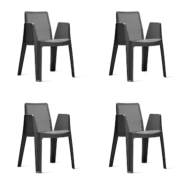 garbar PLAY Poltrona Interior, Exterior Set 4 Cinza Escuro