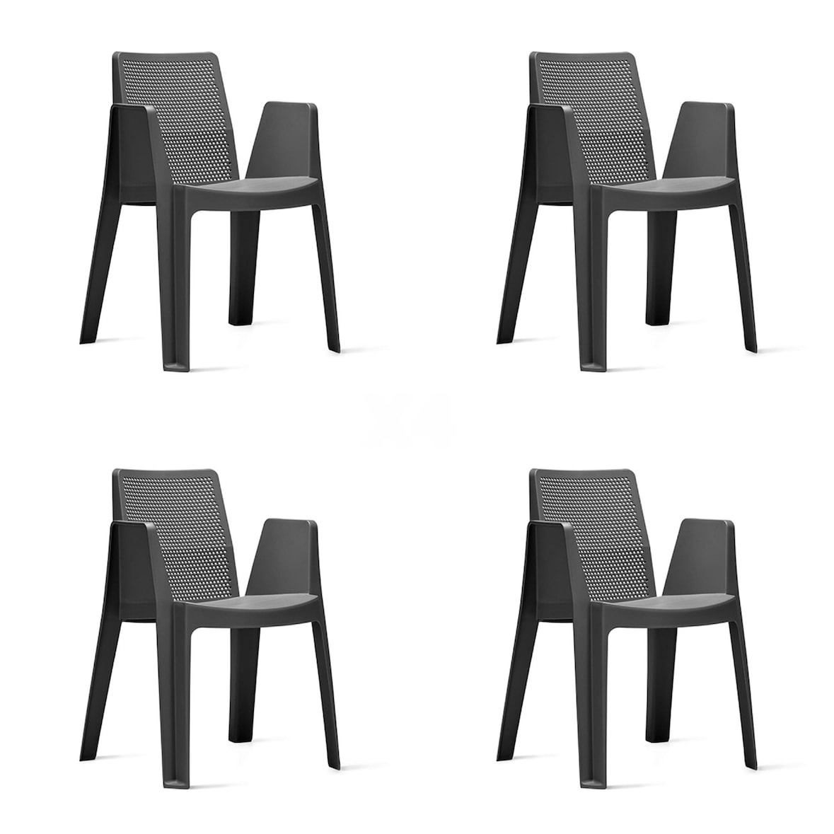 garbar PLAY Poltrona Interior, Exterior Set 4 Cinza Escuro