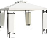 thumbnail of Outsunny Carpa 3x3m con Techo Ventilador Postes de Acero Estable para Exteriores Patio Jardín Pabellón Cenador Estructura Metálica Color Crema