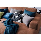 thumbnail of KAWOLA Big Sofa XL MADELINE mit Holztablett natur für Armlehne Stoff cognac