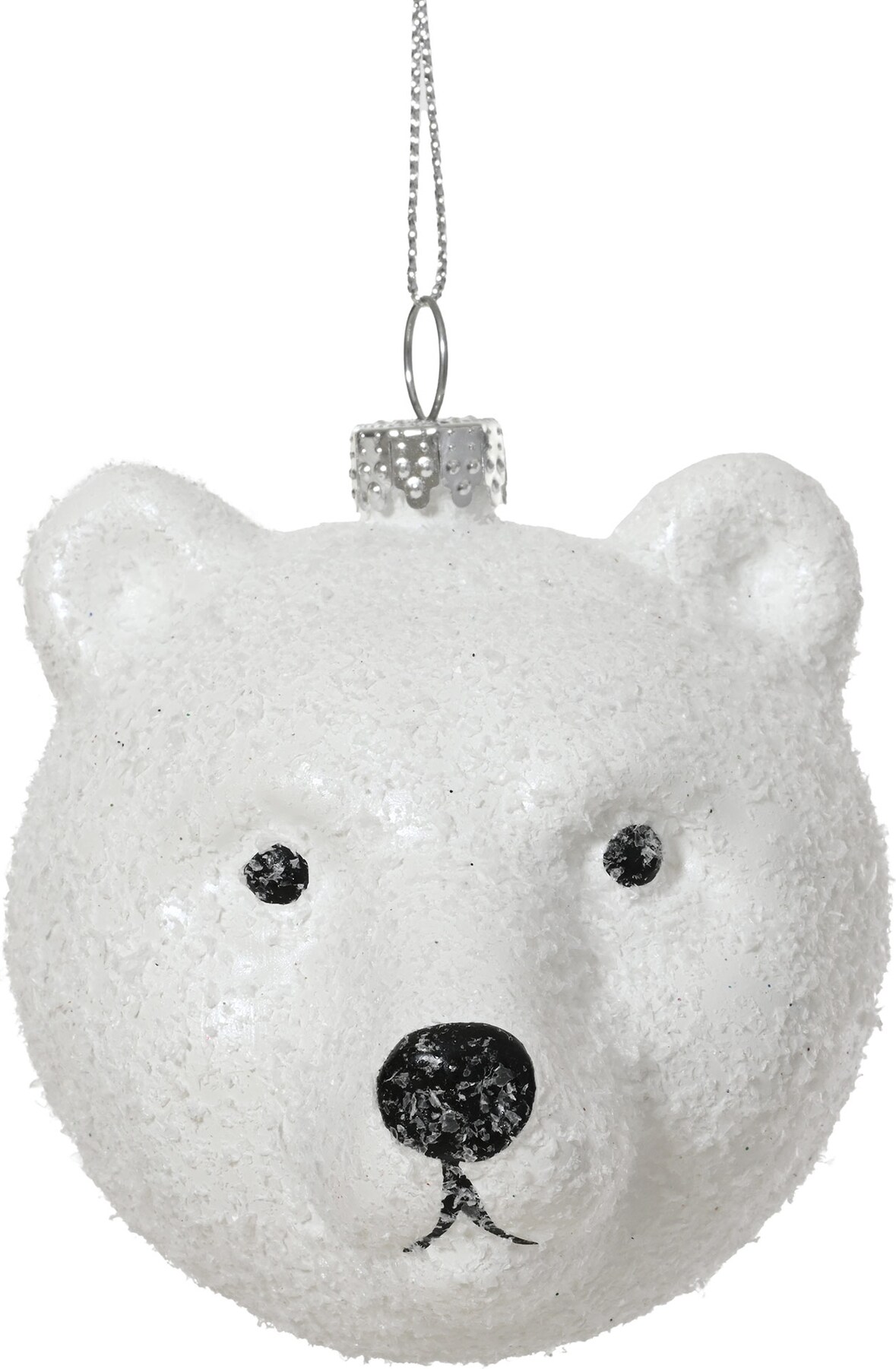 Christbaumschmuck Kunststoff 6,8cm Eisbär Figur zum Aufhängen - Weihnachtsbaum Anhänger Weihnachten Weihnachtsbaumschmuck bruchfest Tiere Bär Weiß