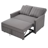 thumbnail of Multifunktionales Sofabett, faltbar, 127x75x94 cm, mit 2 Kissen und verstellbarer Rückenlehne, ideal für kleine Räume, Stoffbezug, Antikgrau