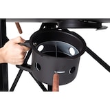 thumbnail of Tarrington House Barbacoa de carbón Louisiana, superficie de asado 71 x 35 cm, estantes laterales abatibles, móvil, acero/madera, negro