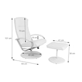 thumbnail of Relaxliege Relaxsessel Fernsehsessel N44 mit Hocker ~ creme-weiß