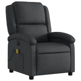 thumbnail of Décoshop26 - Fauteuil de relaxation TV fonction massage inclinable électrique en cuir véritable noir DEC027207