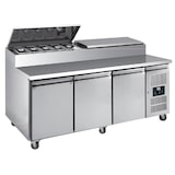 thumbnail of L2G - SH3000/800 - table a sandwiches refrigeree +2/+8°c gaz r290, dessus inox, 3 portes 400x600 mm