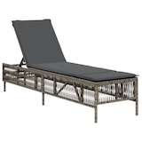 thumbnail of vidaXL Sonnenliege mit Auflage Grau Poly Rattan