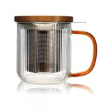 thumbnail of Ogo Living - Tisanière karl 300ml en verre borosilicate anse ambre