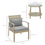 thumbnail of Conjunto de Cadeiras e Mesa em Vime com Estrutura de Alumínio Inclui 2 Cadeiras 1 Mesa de Vidro Temperado Natural e Marróm