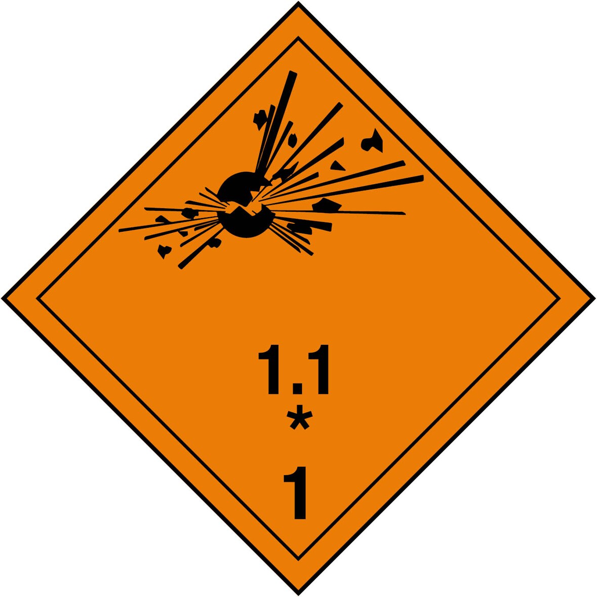 Placard Kl. 1.1*, 250x250mm