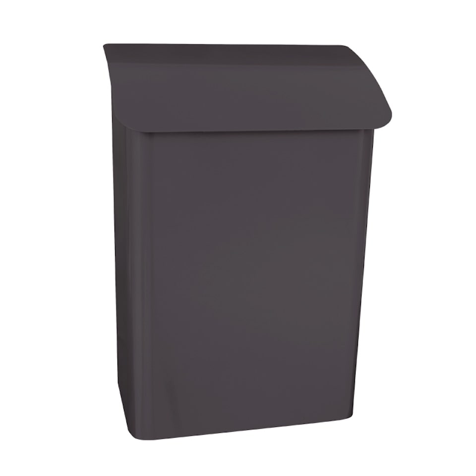 PROREGAL Wandbriefkasten Lugon aus verzinktem Stahl mit Namensschild | HxBxT 42,4x29,1x17cm | Einwurföffnung 25x4cm | Anthrazit