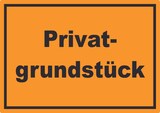 thumbnail of Privatgrundstück Schild schwarz-orange A4 Rückseite selbstklebend