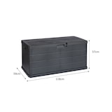 thumbnail of Baúl para cojines de exterior con ruedas, plástico, 118 x 59 x 57 cm, negro