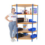 thumbnail of PROREGAL Étagère d'angle Muli - 180 x 90 x 30 cm - Charge maximale : 200 kg - Bleu et orange