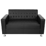 thumbnail of 2-zitsbank Kunda, bank loungebank, kunstleer, metalen poten ~ zwart