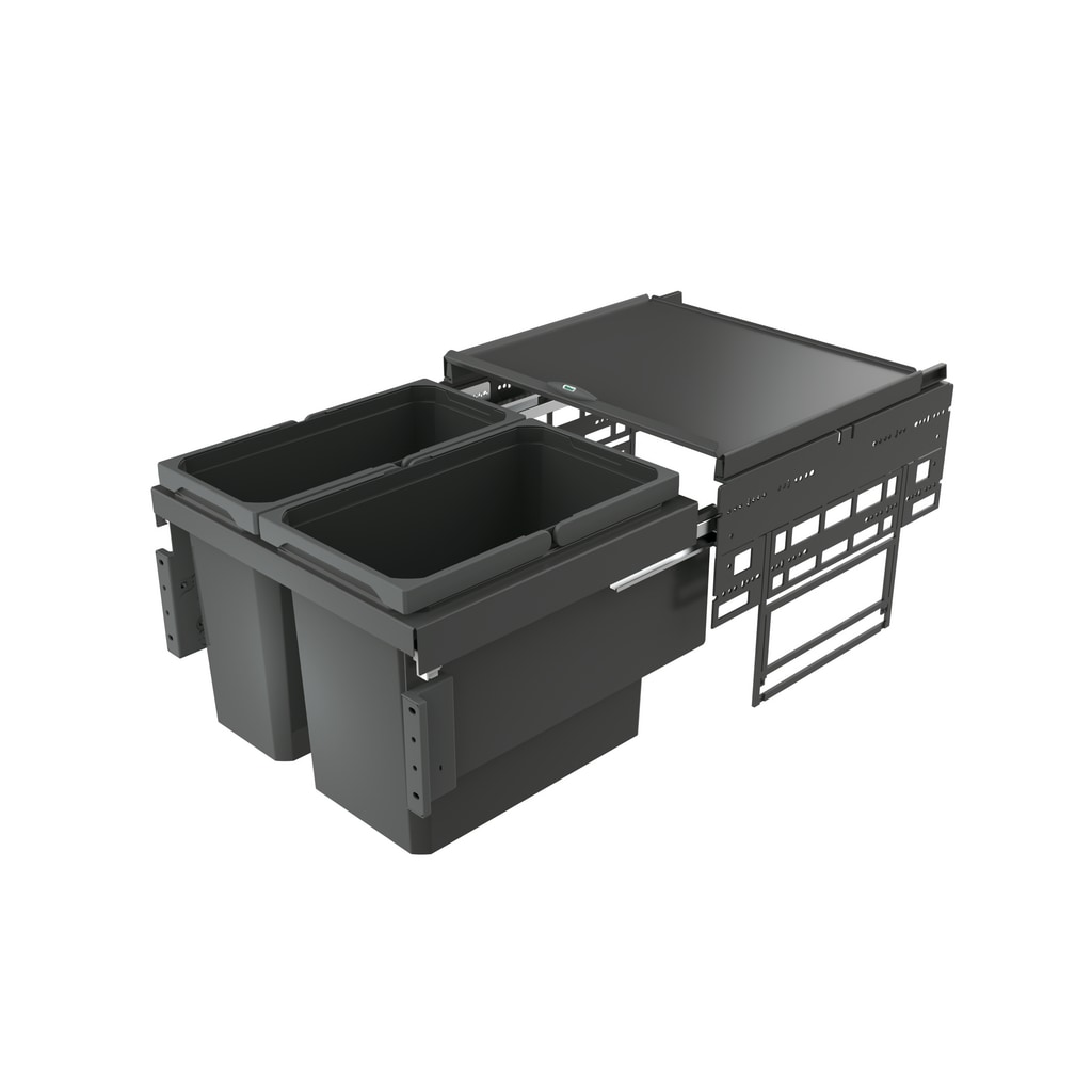 NABER Cox® Base 360 S/500-2 Abfallsystem Vollauszug, Anthrazit, 16 & 22 Liter