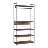 thumbnail of Helloshop26 - Conjunto de 2 cabideiros com 2 gavetas e 5 prateleiras efeito nogueira preta 03_0009370