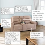 thumbnail of Kinosessel, 2er-Fernsehsessel mit Relaxfunktion, Liegefunktion Easy-Lift, Belastbarkeit je Sitzplatz 130 kg, Mikrofaser, in Beige, Raburg Pixx