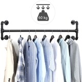 thumbnail of UAC Garderobenstangen 2er Set, hochbelastbare Kleiderstangen, 110 x 30 x 29,3 cm, bis 60 kg belastbar, Wandmontage, im Industrie-Design, schwarz