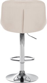 thumbnail of Barhocker FALON - Samt Creme 46x49x83 cm Silber | Barstuhl Mit Lehne Drehbar Tresenhocker Tresenstuhl Kneipenhocker Kneipenstuhl