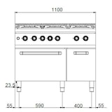 thumbnail of MBM Gasherd 6-flammig mit Gasbackofen 48,0 kW