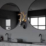 thumbnail of Décoration murale en polyester buste de cerf noir et doré Hanah Home