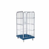 thumbnail of Rollbehälter 4-seitig, Rollplatte aus Kunststoff, 724 x 815 x 1.530 mm, 500 kg, Nutzhöhe 1.340 mm, Schwarz