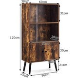 thumbnail of COSTWAY Libreria con 2 Ante, Libreria, Scaffale a Piede in Legno, Vintage, Scaffale in Legno, Marrone